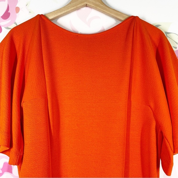 ZARA Orange Flutter Sleeves Shift Mini Dress S - Picture 6 of 9